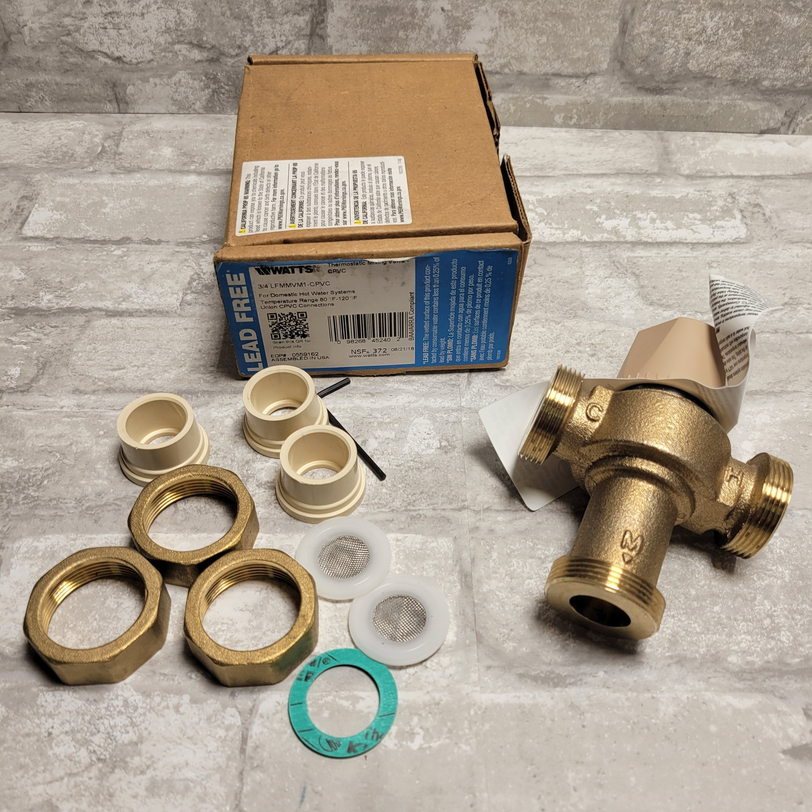 Watts LFMMVM1-CPVC, 3/4-inch Lead-Free Thermostatic Mixing Valve (EDP #0559162)