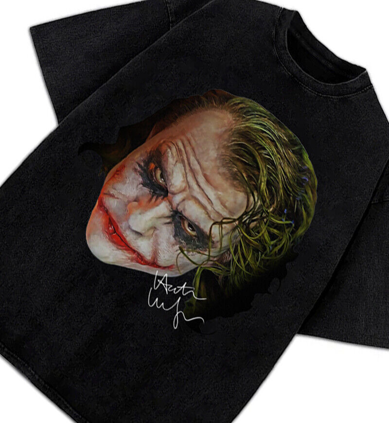 Batman The Dark Knight Joker Heath Ledger Vintage Style Men T-Shirt