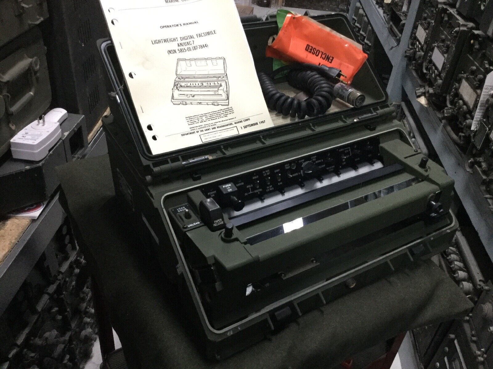 Military Radio Rugedized Digital Fax Machine An/uxc-7 Unissued Facsimile 115v 28