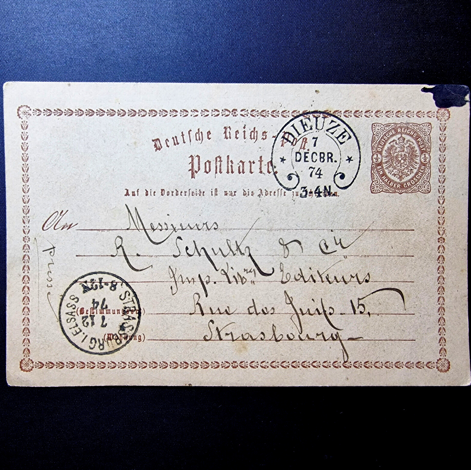 Germany 1874 - Deutsches Reich - Postal Card - Used - 1/2 Groshen MNH Stamp