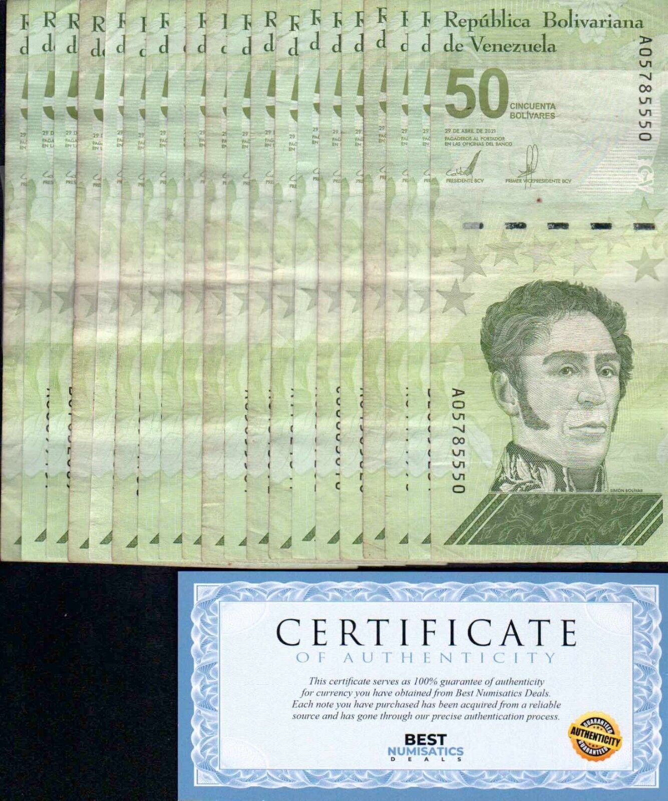 VENEZUELA 50 DIGITALES qty 20 2021 CIRC 50 million Banknotes USA -BEST- COA -