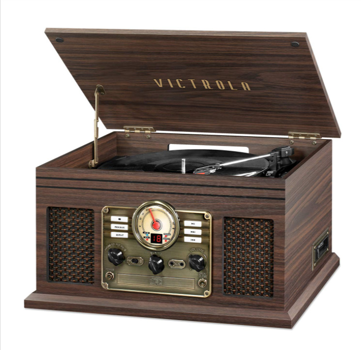 Victrola Classic 6-in-1 Bluetooth Record Player with CD, Cassette, FM Radio