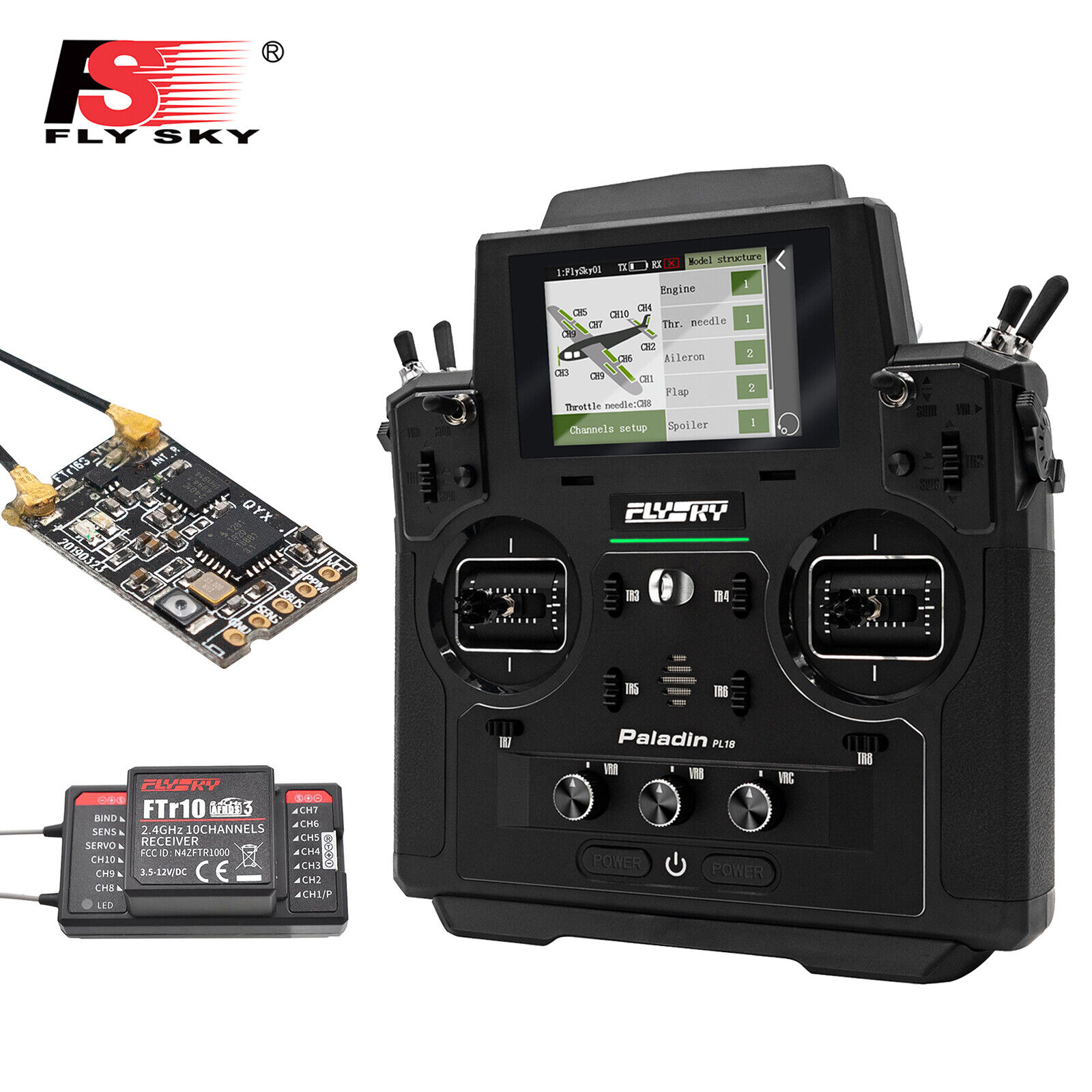 Flysky Paladin PL18 2.4G 18CH RC Transmitter FTr10 FTr16S Receiver for FPV Drone
