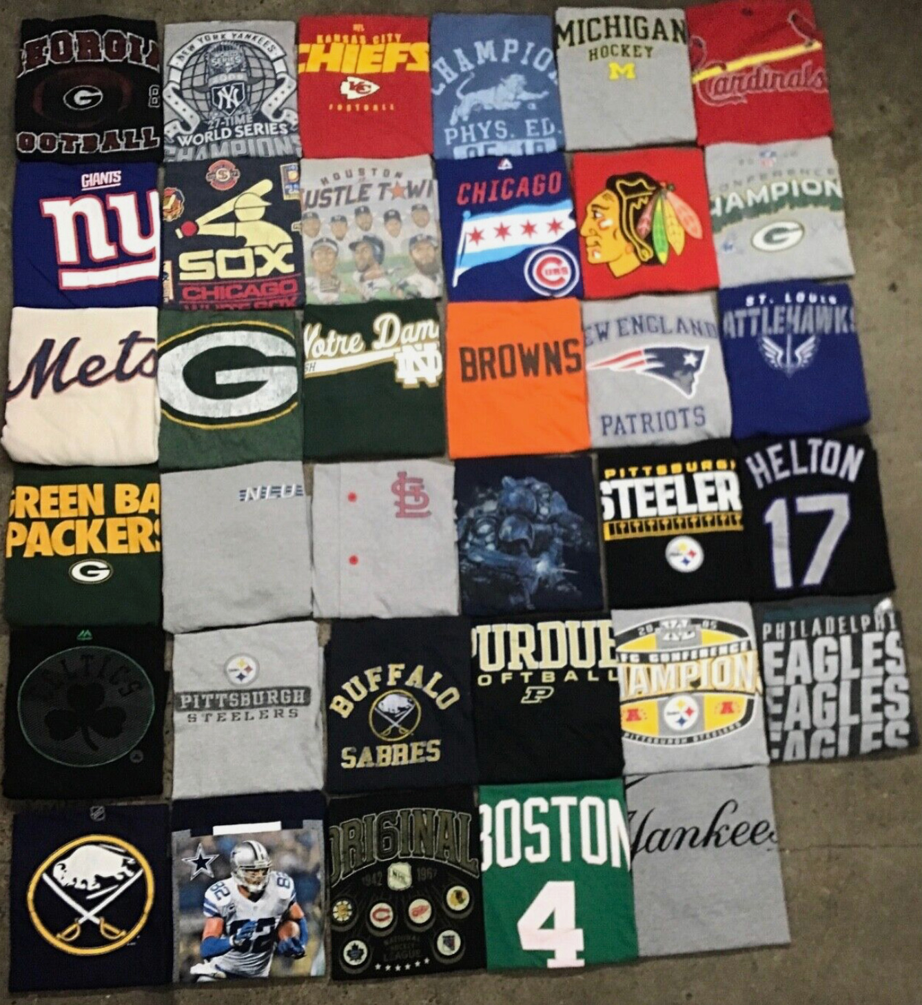 Lot of 100 Pro Sports Shirts Vintage Style Retro MLB NBA NHL NFL Wholesale