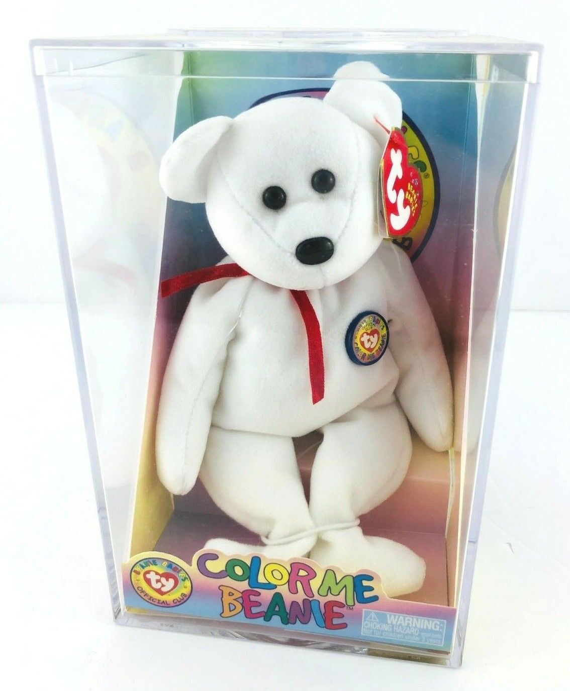 Ty Beanie Babies  Official Club - Color Me Beanie The Bear - With Markers NIB 