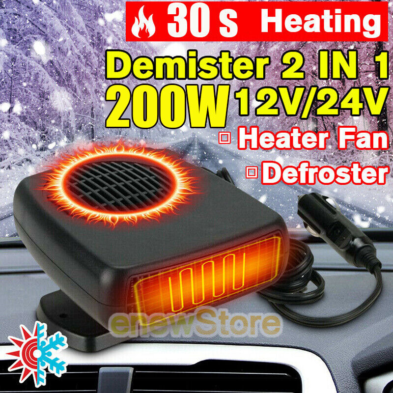 2x Car Windshield Heating Cooling Fan DC 12V 24V 200W Heater Defroster Demister