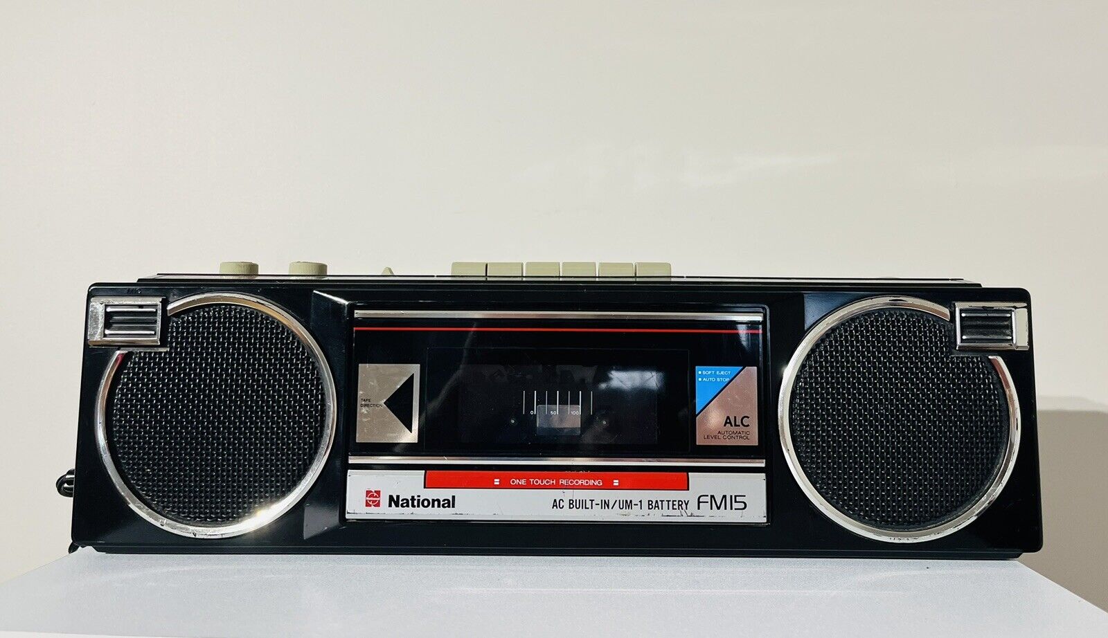 Retro Vintage National RX-FM15 Cassette Player AM FM Radio Black EUC Working