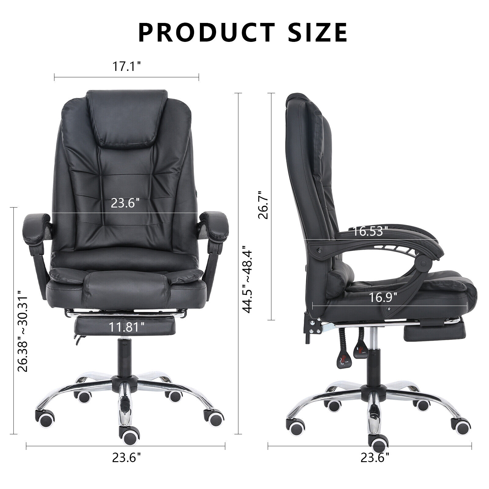 High Back Office Chair PU Leather Executive Task Ergonomic Computer Desk Chairs