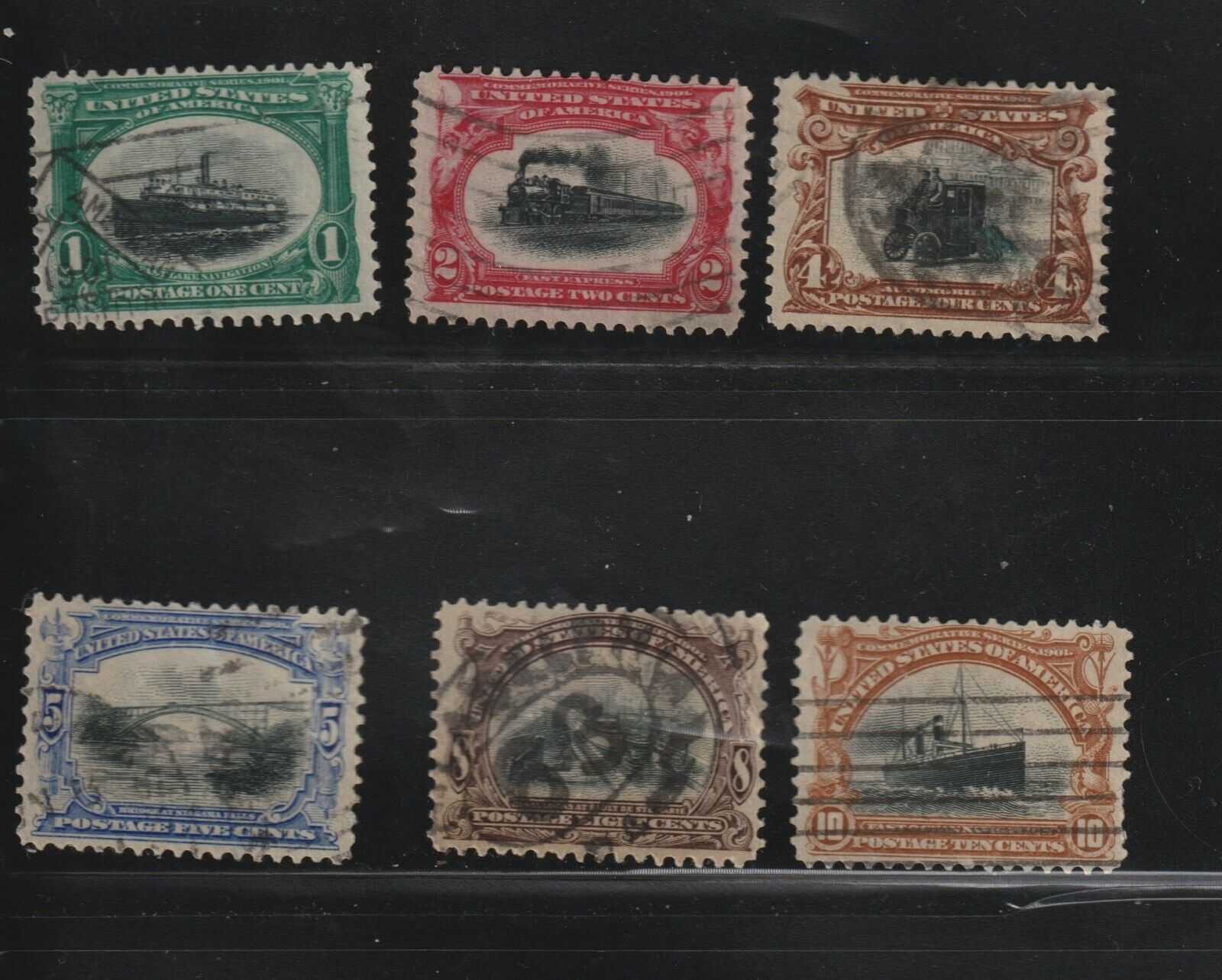 US Scott # 294-299 Pan-American Exposition  Complete set, Used. CV: $119.00