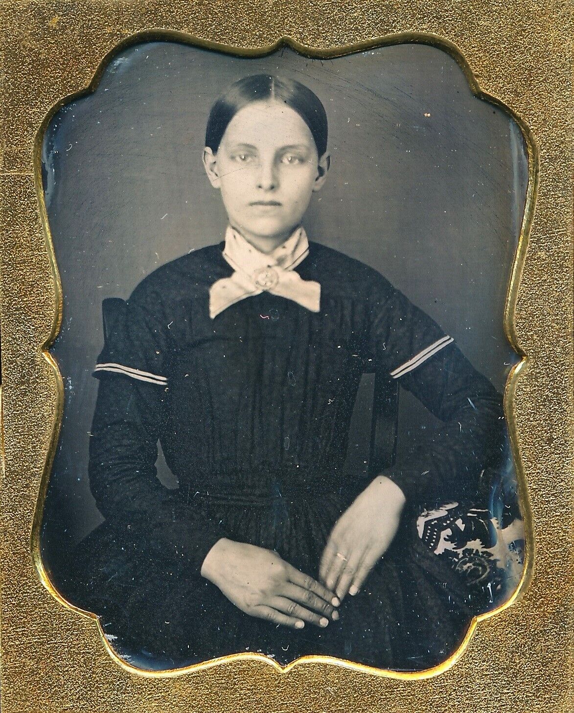 Antique Daguerreotype Photo - Beautiful Young Lady Pretty Teenage Girl Portrait