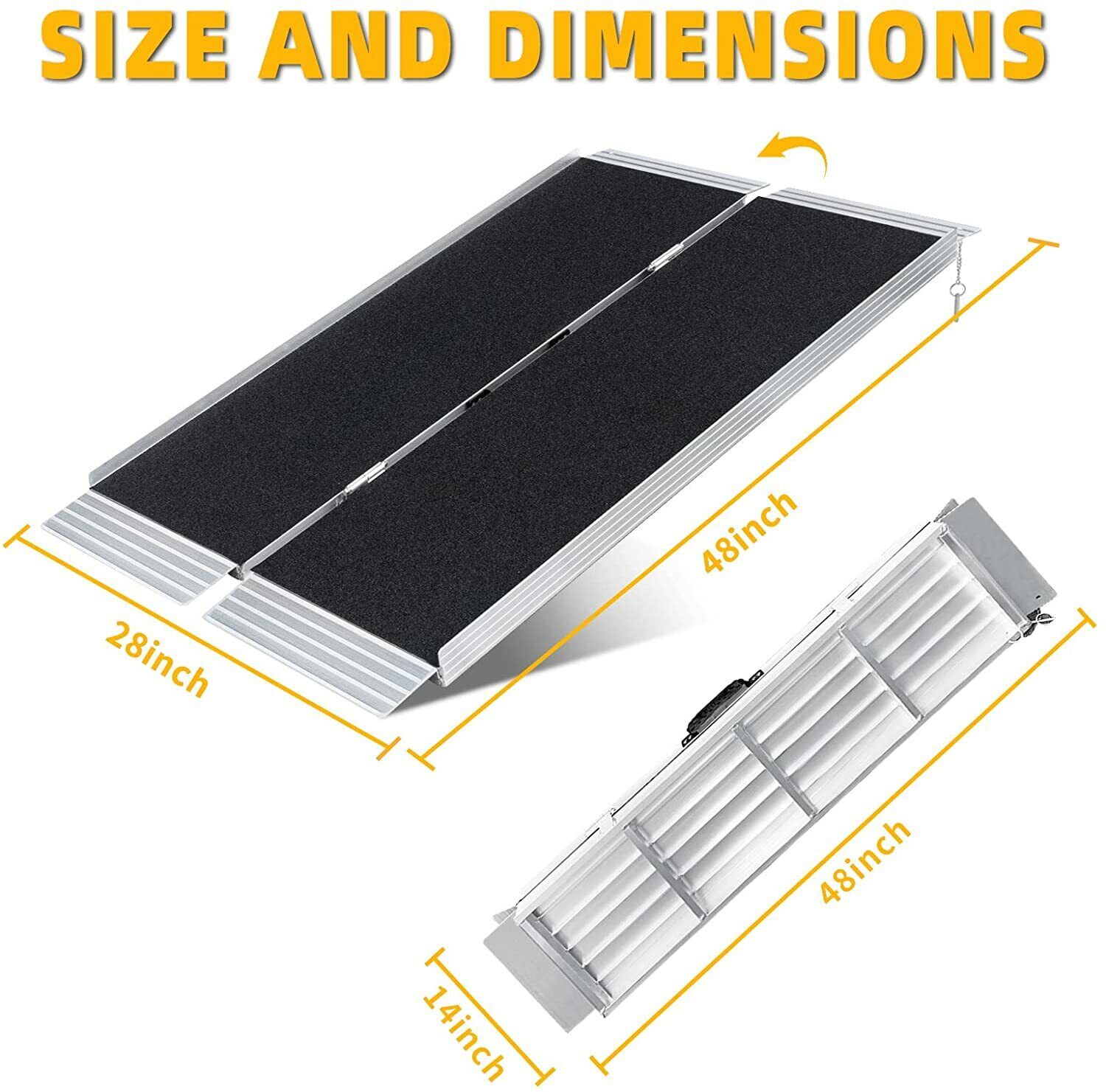 4/5/6FT Used Home Wheelchair Ramp Non-Skid Folding Aluminum Ramps 