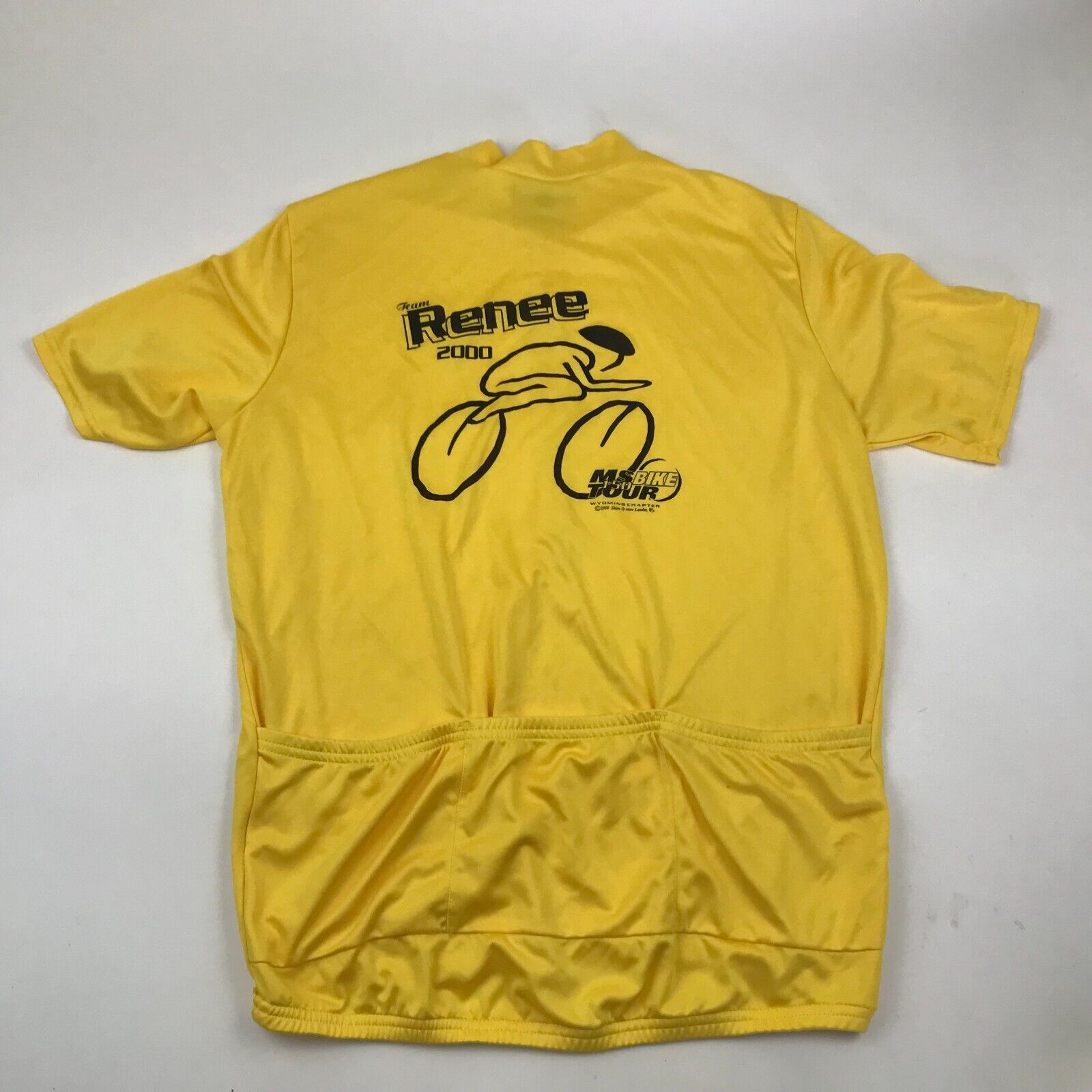 VINTAGE Performance Cycle Jersey Size Large L Yellow Shirt 1/2 Zip Short Sleeve