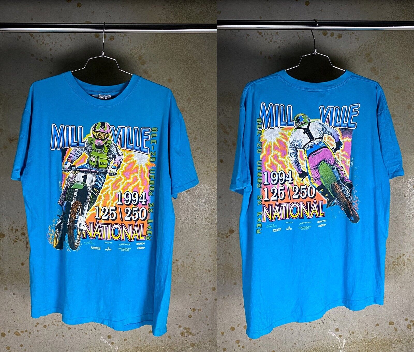 Vintage 1994 Millville Pro Motocross National T-Shirt Cotton Unisex Size S-3XL