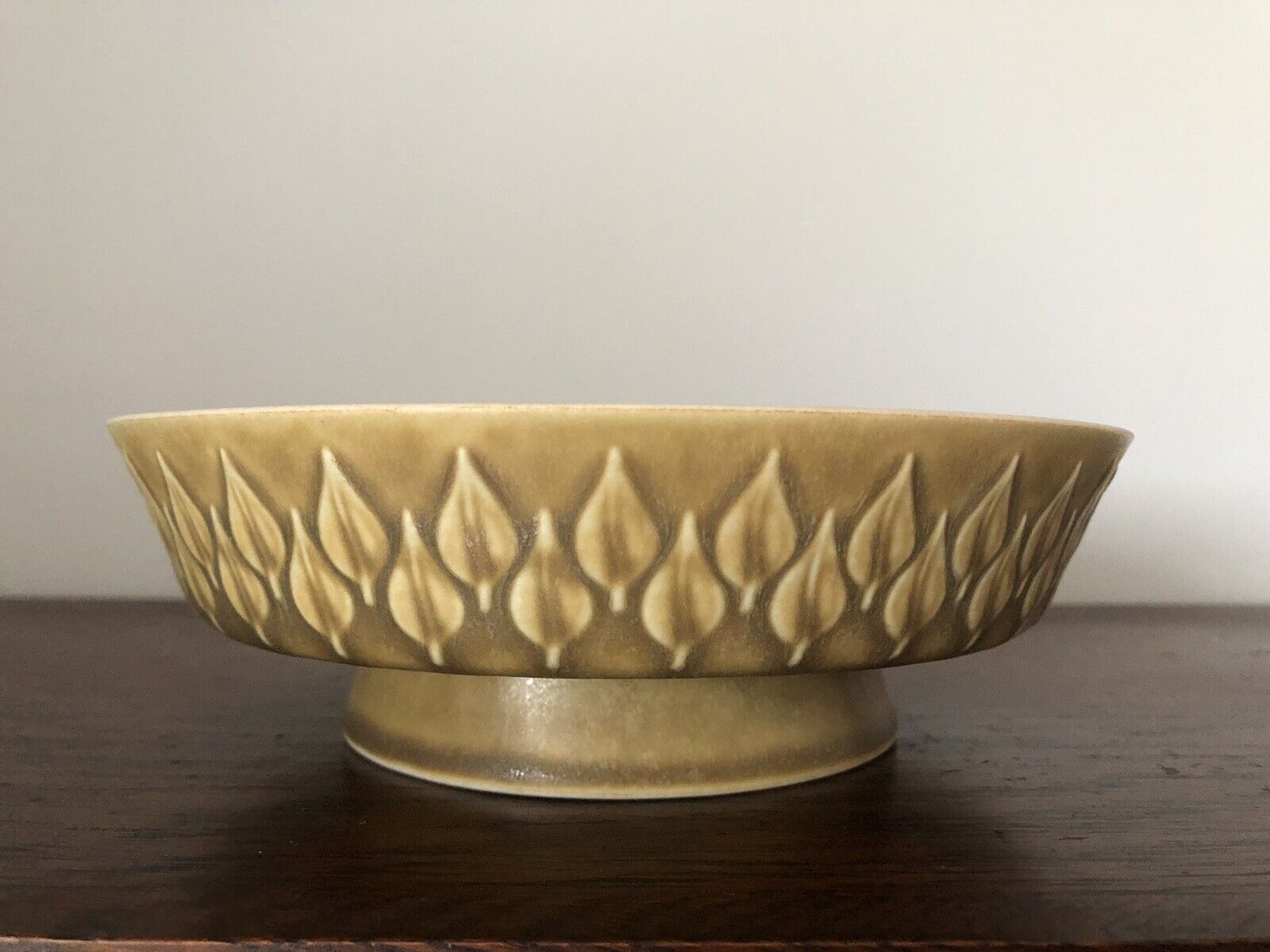 1960s Danish Modern Ceramic Relief By Jens Quistgaard Footed Serving Bowl
