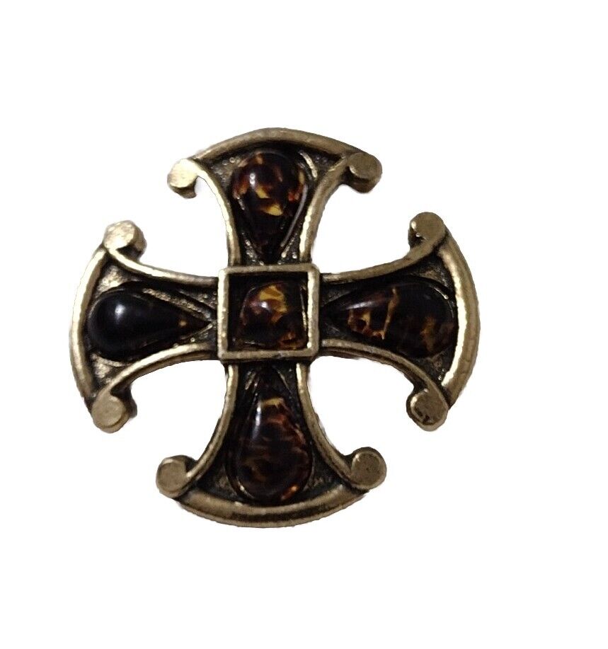 Miracle Gold Tone Scottish Cross Brooch Pin
