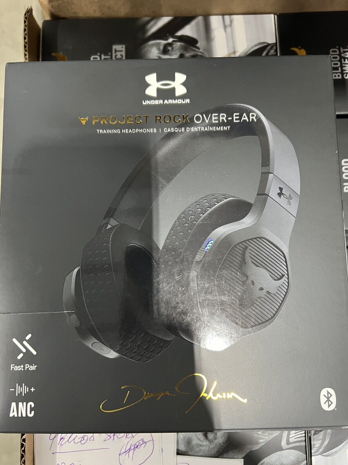NEW Authentic JBL Under Armour Project Rock Over-the-Ear Headphones - Black