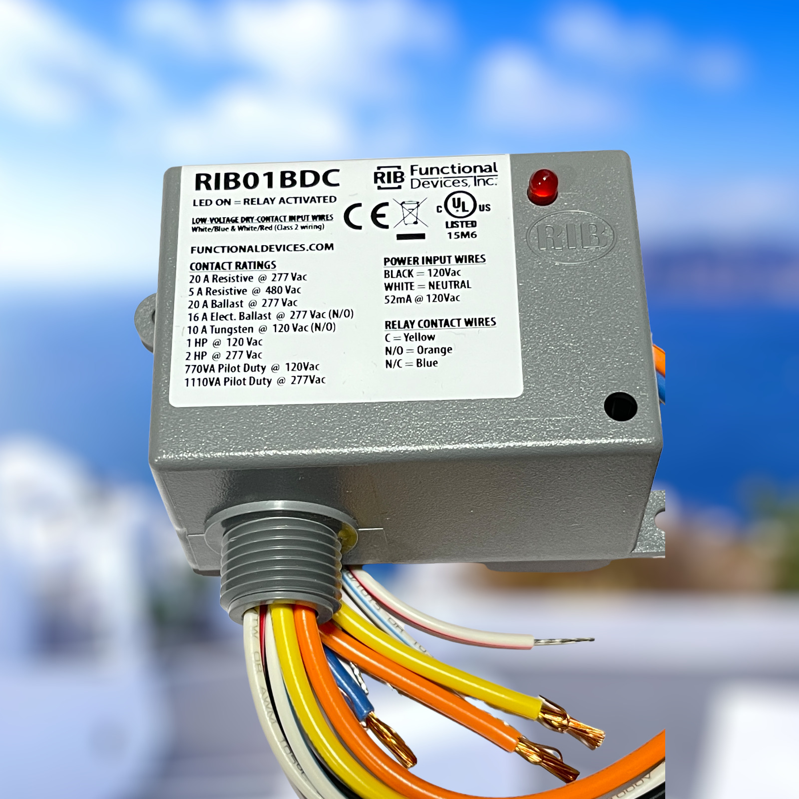RIB01BDC Functional Devices 120V 20A Spdt Dry Contact Rely OEM RIB01BDC Liberty