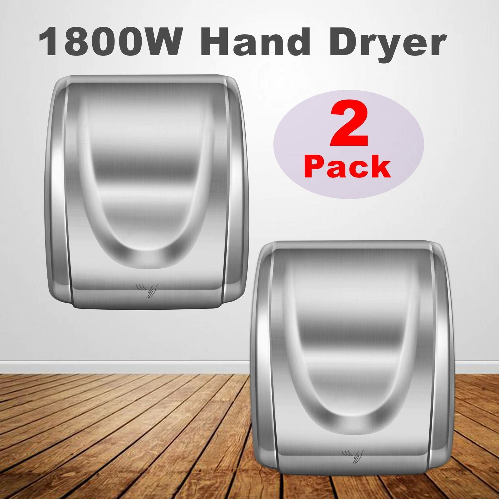 Upgraded Automatic Sensor Stainless Steel Commercial Hand Dryer 1800W 2PCS