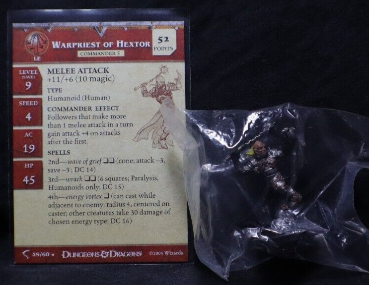 Dungeons & Dragons Miniatures DEATHKNELL rare WARPRIEST OF HEXTOR With Card