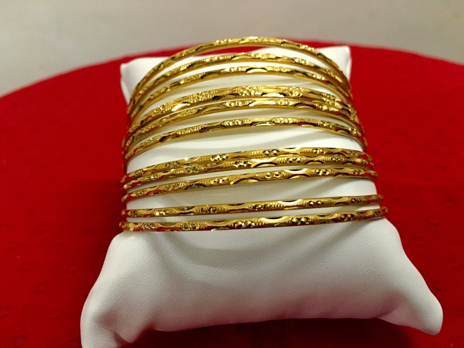 Indian Bollywood Ethnic 12PC Gold Plated Jewelry Fashion Bangles Bracelets Set 