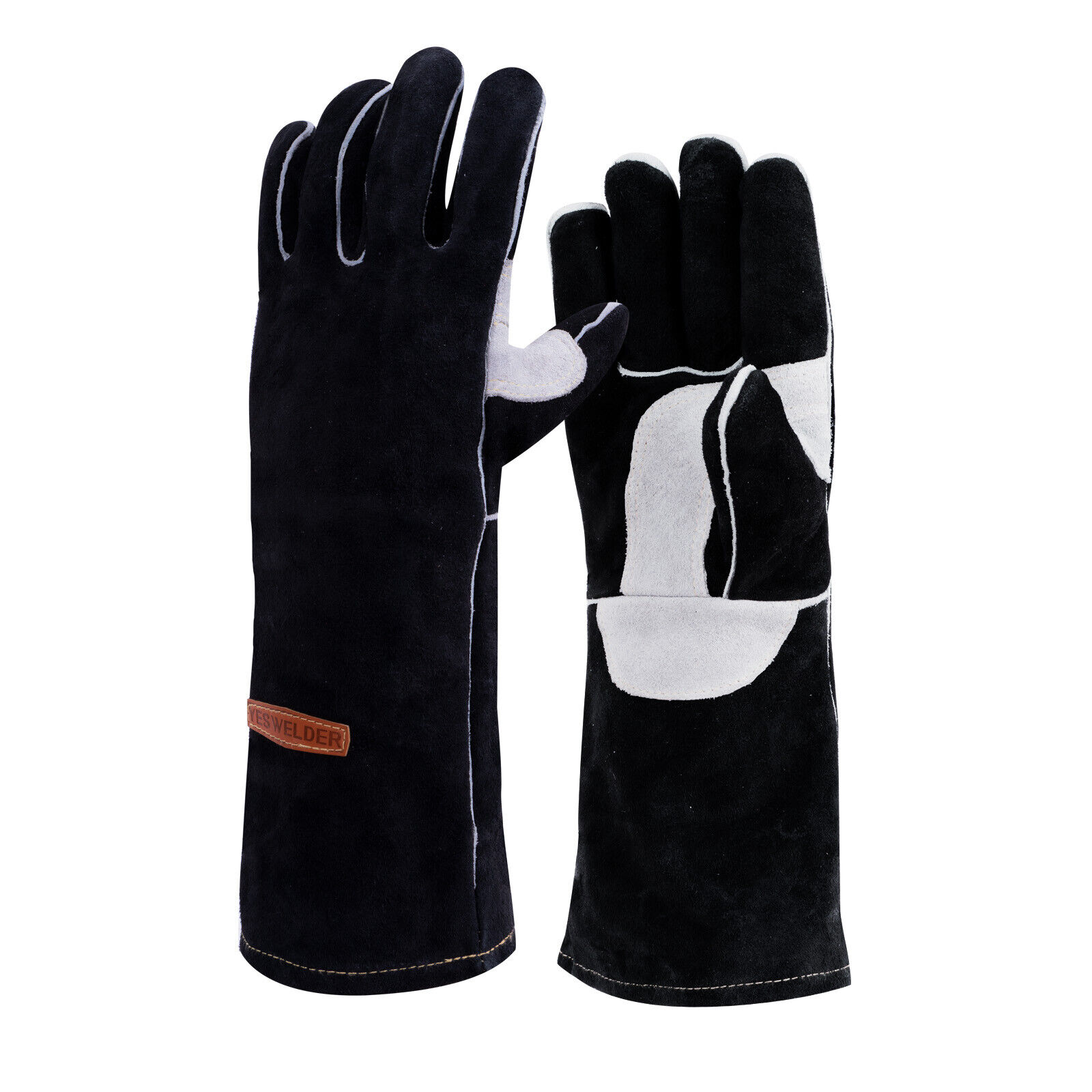 Leather Forge MIG Welding Gloves, Heat Fire Resistant Welders Gloves, 14”