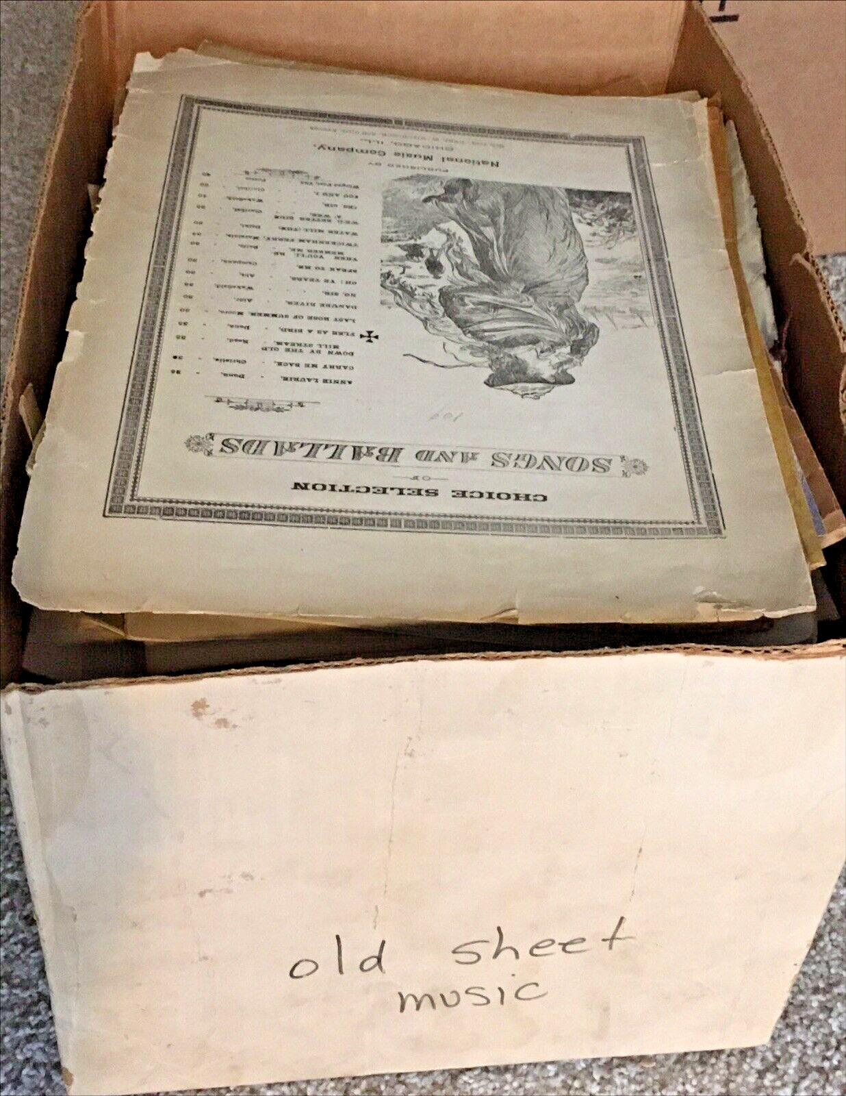 Antique Vintage Sheet Music Huge Lot 27lbs Worth Big Box 1800s to 1900s Schirmer