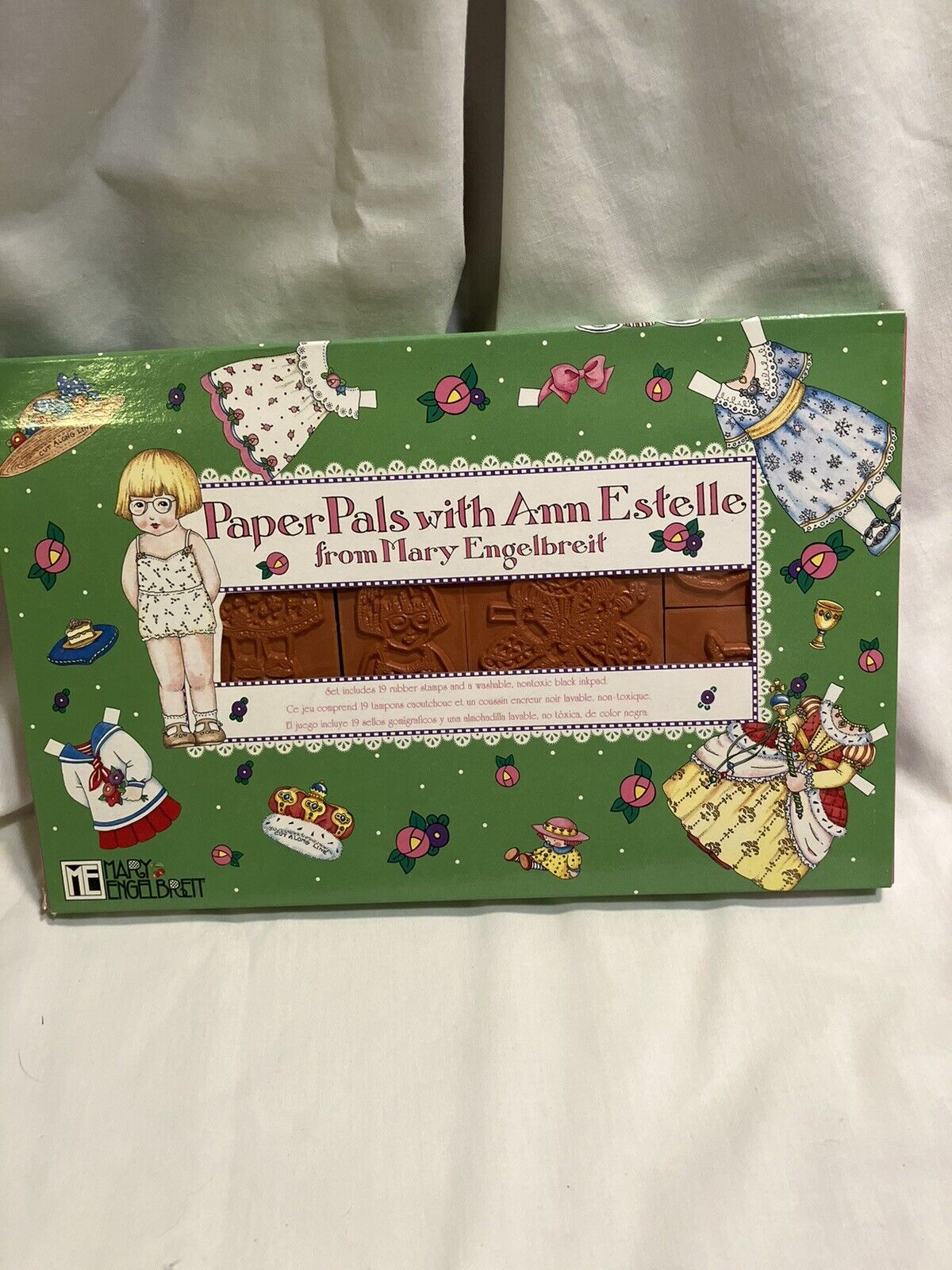 MARY ENGELBREIT STAMP SET / 9 FOAM MOUNTED STAMPS INKPAD Never Used