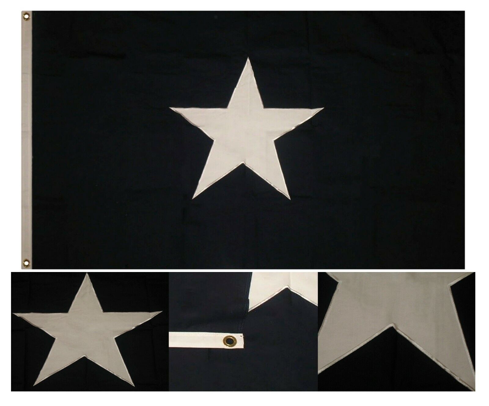 COTTON BONNIE BLUE FLAG - SEWN STAR - 3X5 - CIVIL WAR - DIXIE