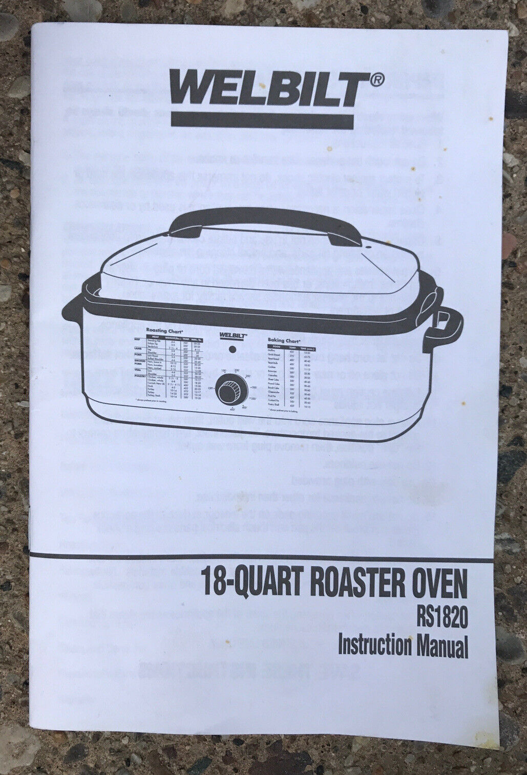 Vintage 1950\'s Welbilt Roaster Oven RS1820 OWNERS manual ONLY Digital