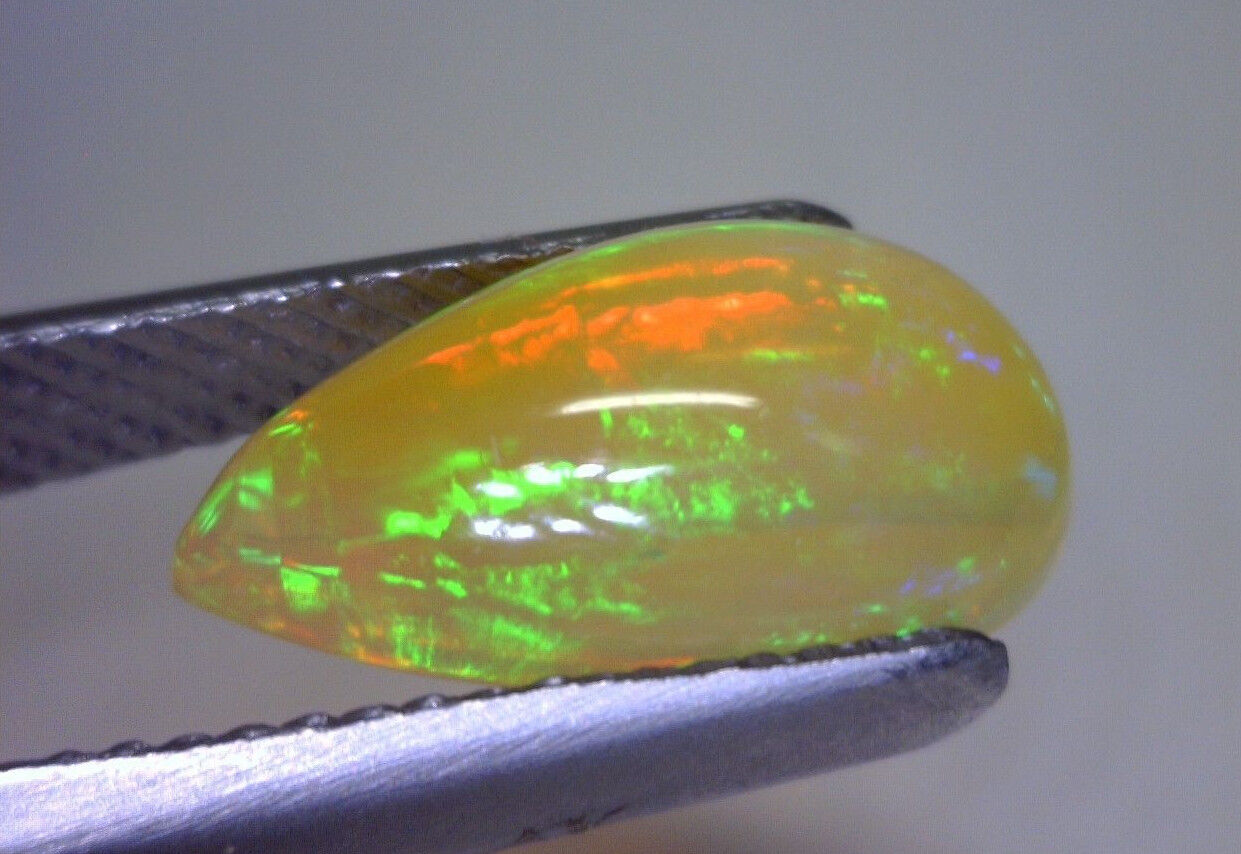 4.14 CT SOLID NATURAL PEAR SHAPED CABOCHON OPAL, UNTREATED, WELO, ETHIOPIA