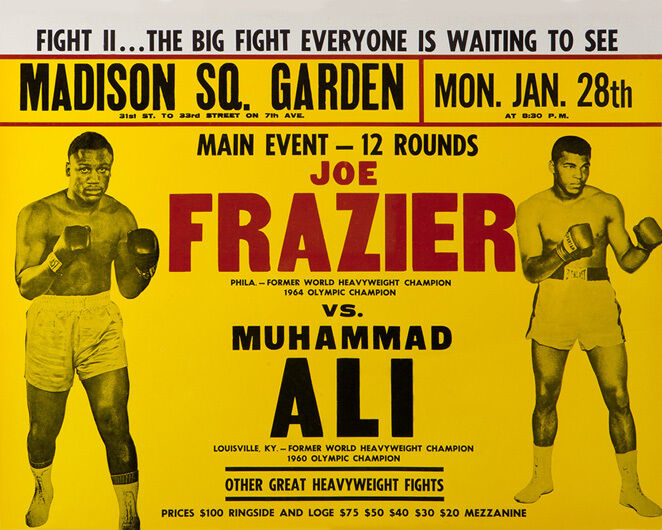 1974 Boxing MUHAMMAD ALI vs JOE FRAZIER Glossy 8x10 Photo Title Fight II Poster