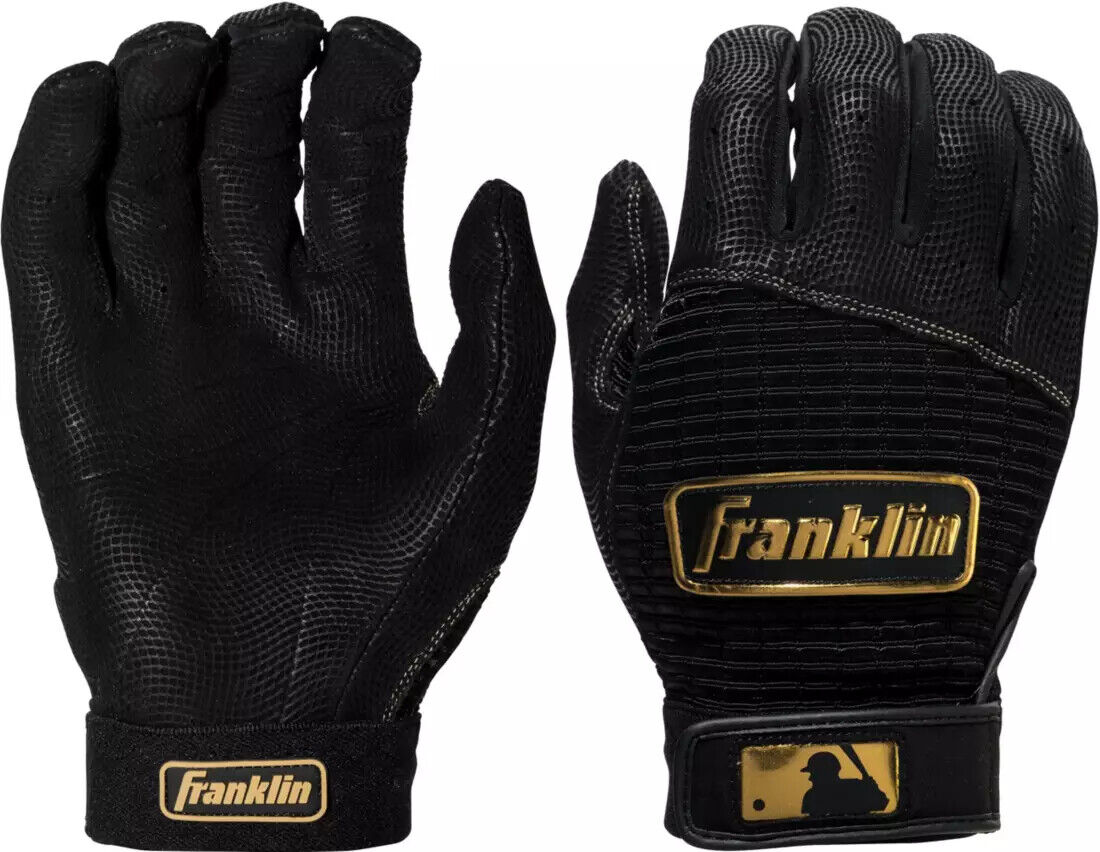 Franklin Pro Classic Batting Glove Black & Gold Adult Mulitple Sizes BRAND NEW
