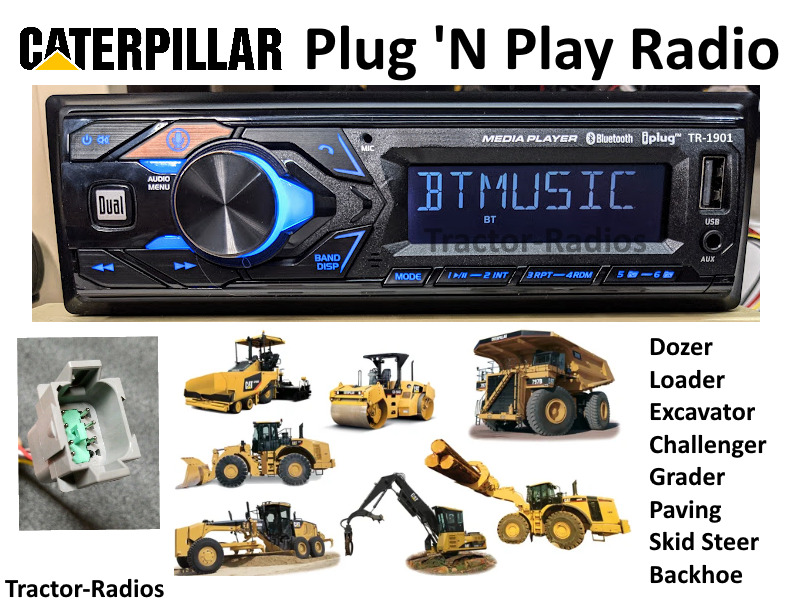 Plug & Play Caterpillar Tractor Radio Bluetooth Loader Dozer Excavator Cat