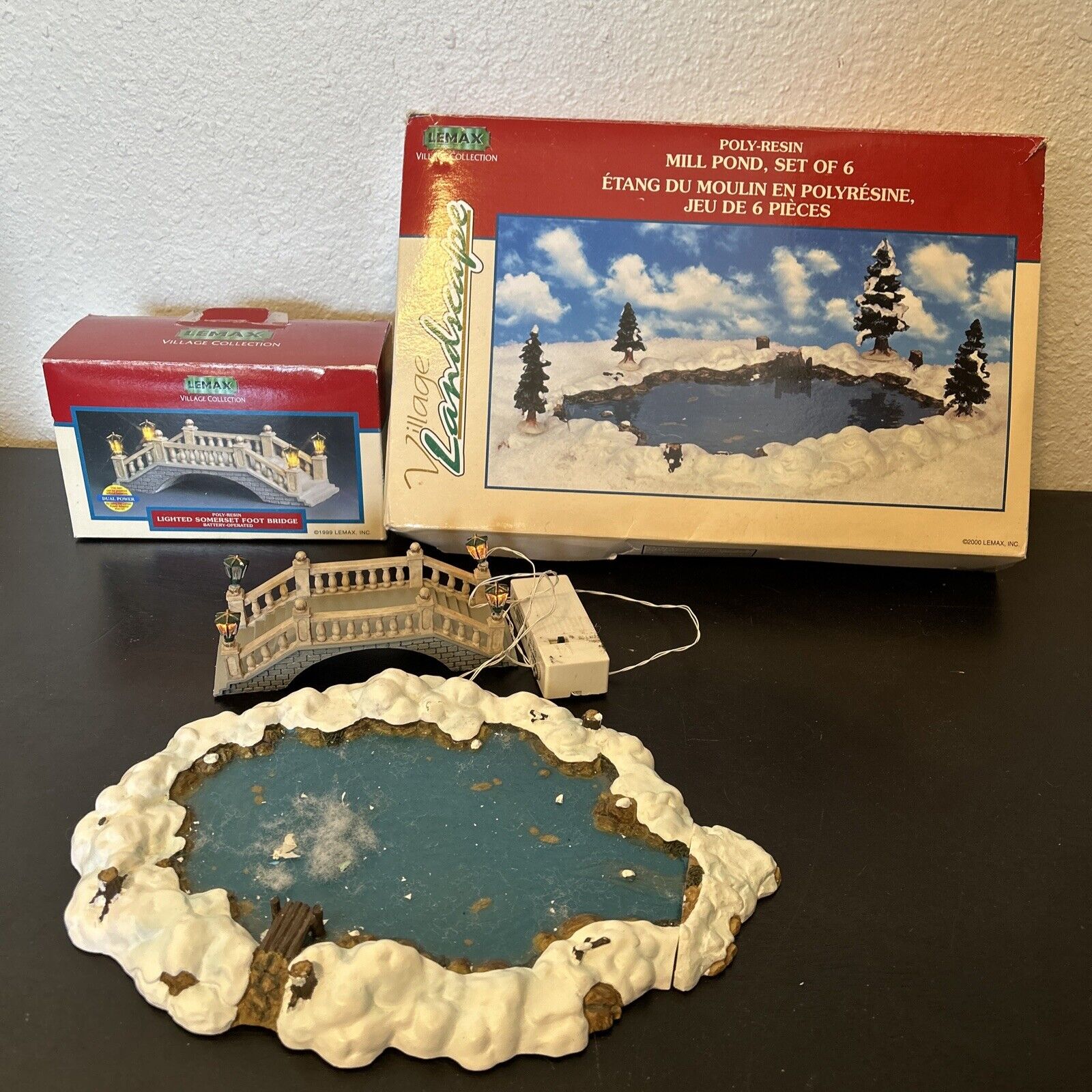 Lemax Christmas Village Collection Colonial Bridge And Pond