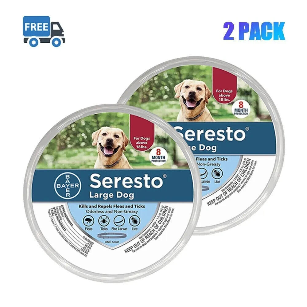 2 Pack Flea&Tick Collar For Large Dogs 8 Month Protection Collars -Diameter 70cm
