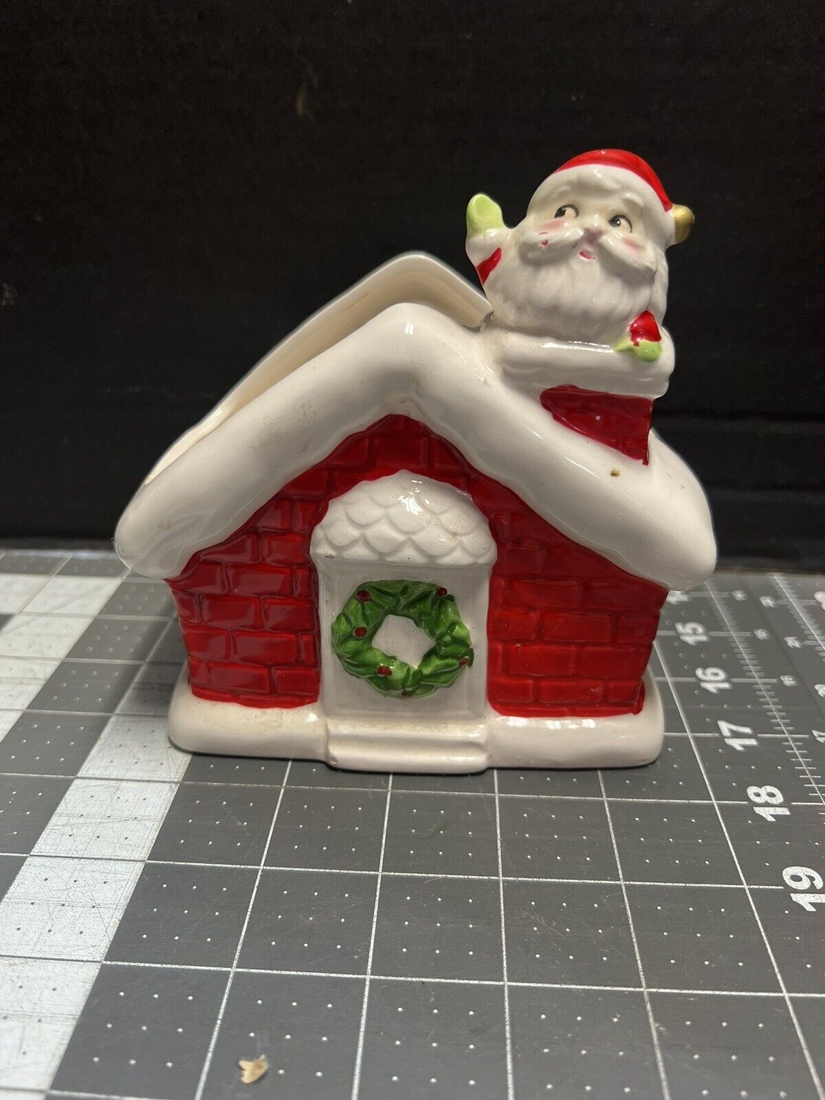 Vintage Parma AAI Japan Santa Claus in Chimney House Planter Figurine Christmas