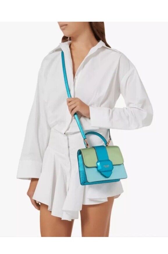 💚 Kate Spade  Bijou Metallic Colorblocked Mini Top-handle Bag Purse Crossbody