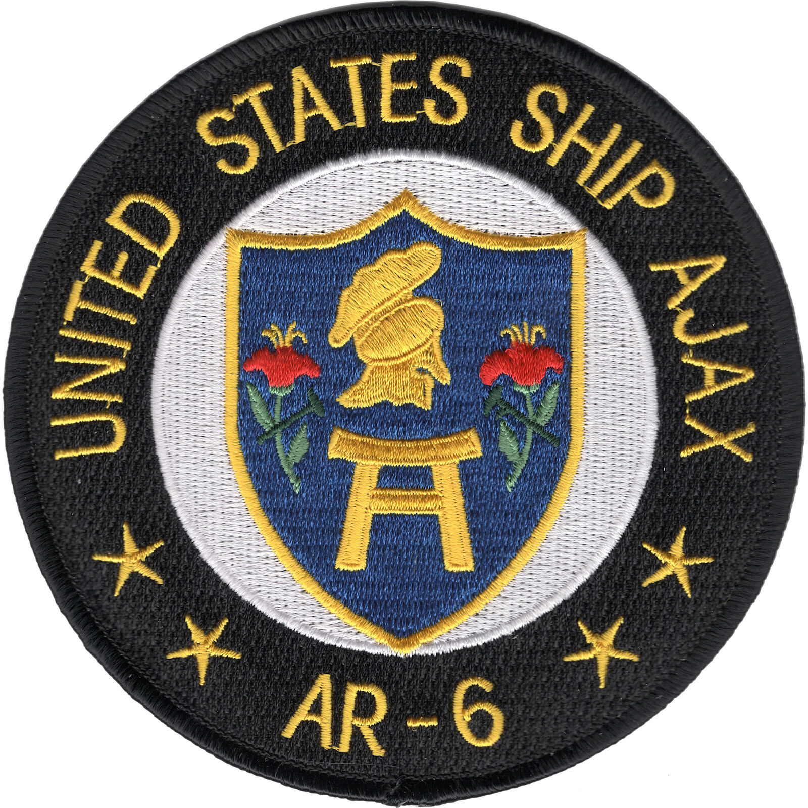 AR-6 USS Ajax Auxiliary Repair Tender Ship Patch - Version B
