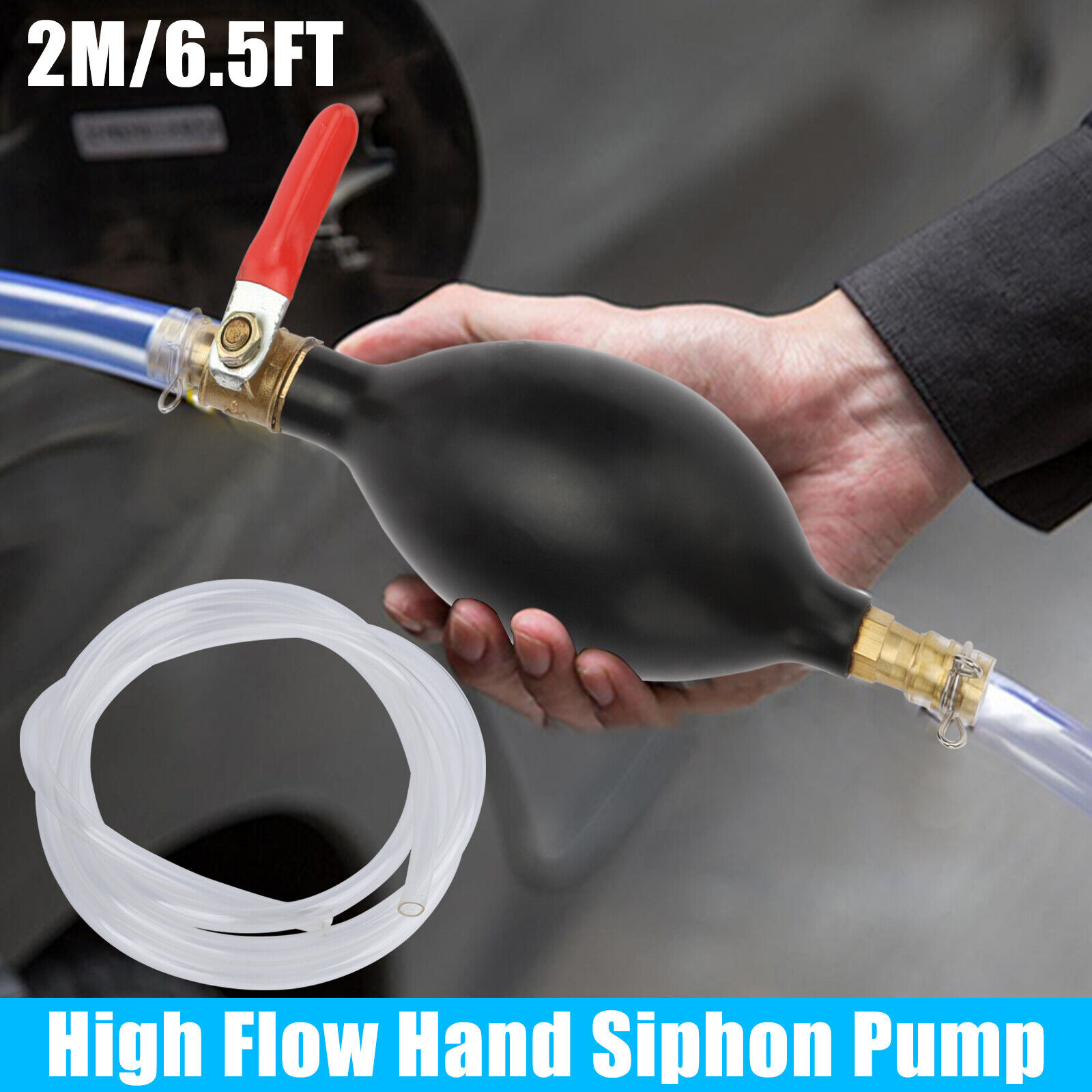 Gas Transfer Siphon Pump Gasoline Siphone Hose Oil Water Fuel Transfer Hand Pump