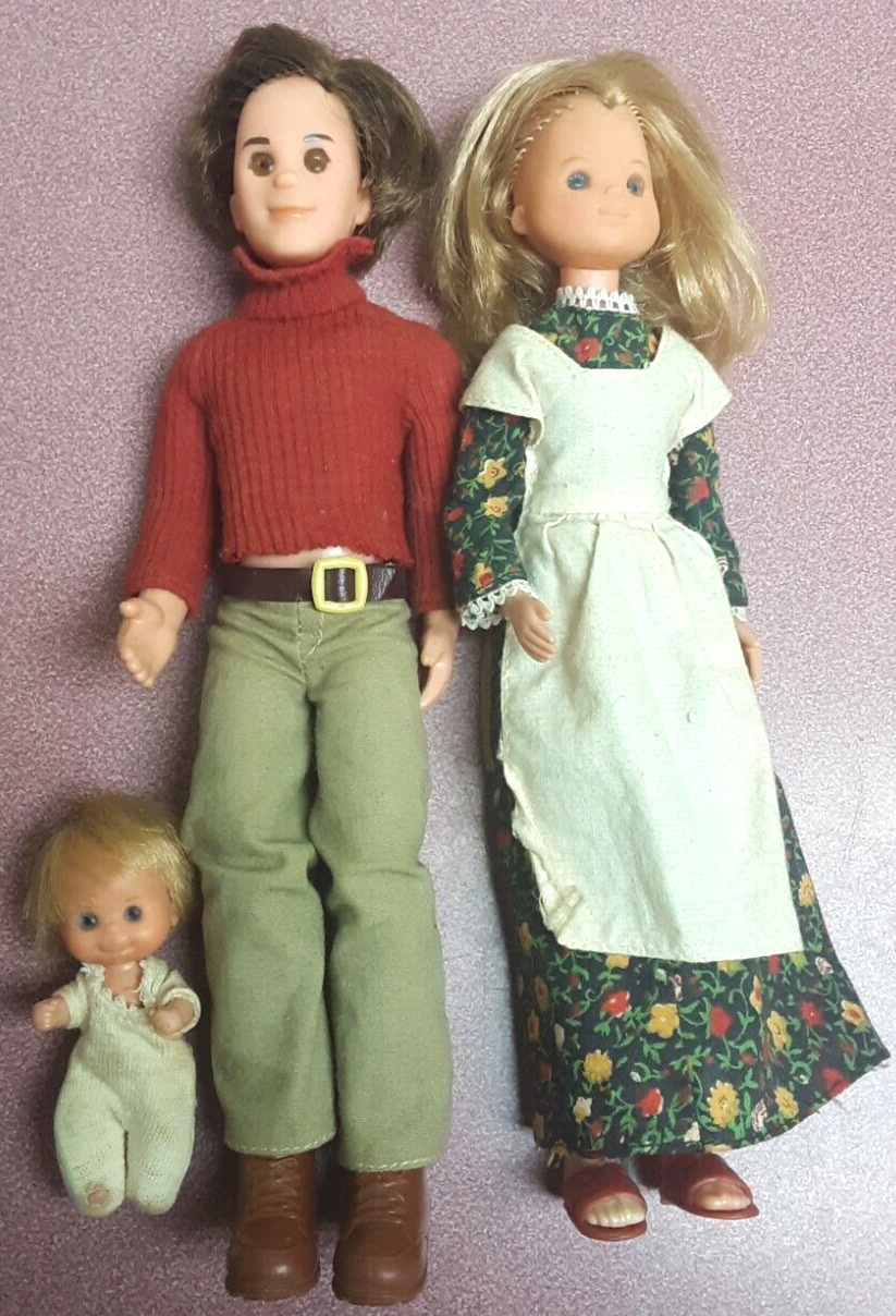 VINTAGE 1973 The Sunshine Family Steve, Stephie & Sweets Mattel Dolls PRE-OWNED