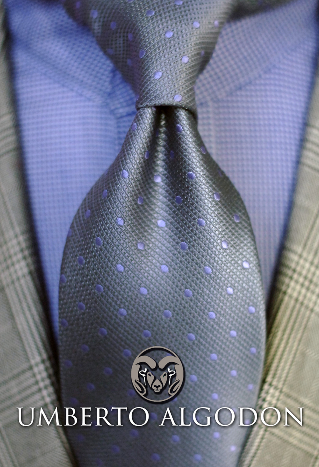 Umberto Algodon by Lord R Colton Gray & Lavender Dot Woven Necktie