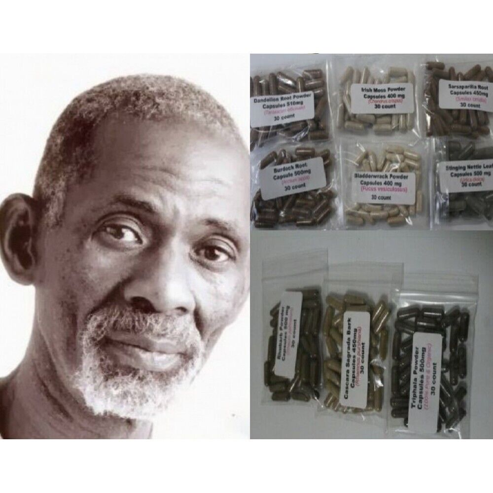 Dr. Sebi Approved Herbal Detox And Colon Cleanse 9 Herbs In Capsules For Days