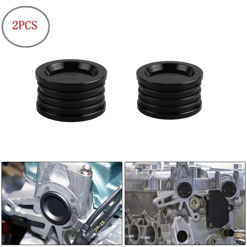 2x Black Camshaft Cam Shaft Seal Cap Plug For Acura Honda D B H F Series Engine