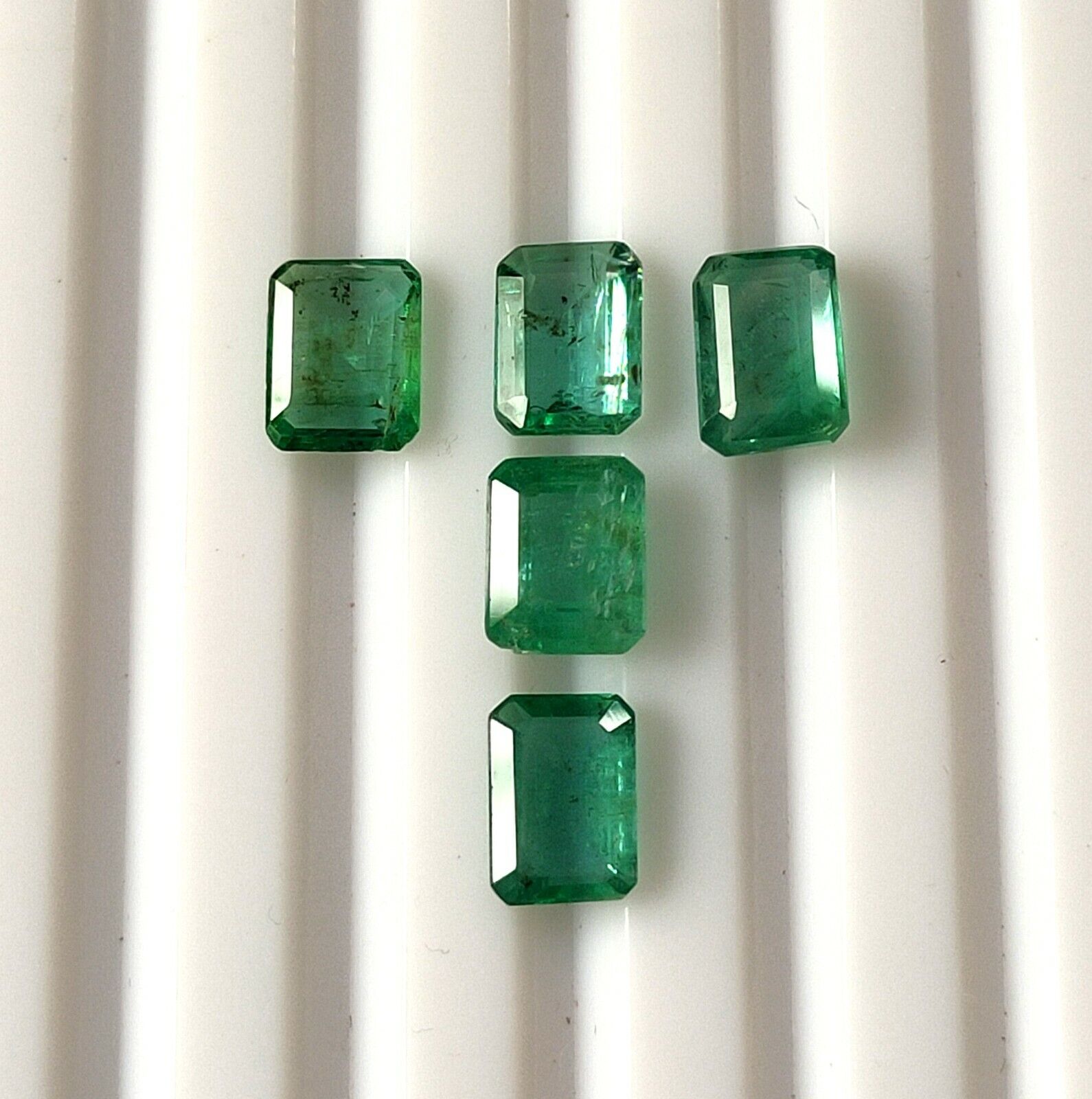 7X5 MM Octagon Shape Natural Faceted Zambian Emerald Loose Gemstone 5 Pieces Lot