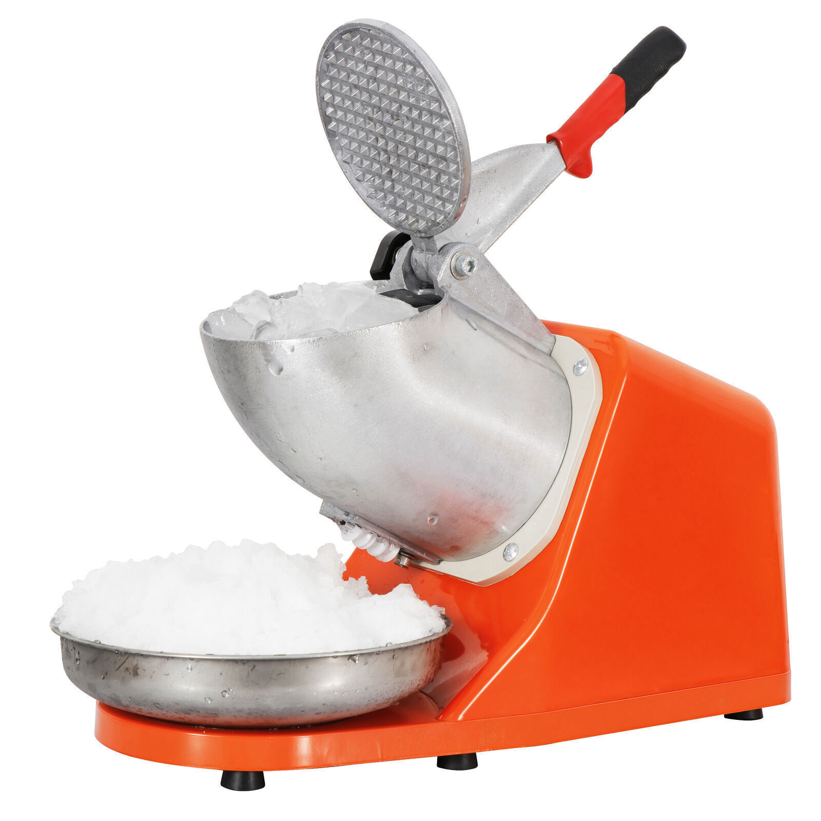 Orange/Silver Electric Ice Crusher Shaver Machine Snow Cone Maker Shaved Ice