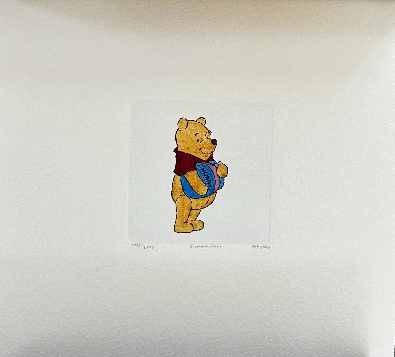 Winnie the Pooh Walt Disney Studio Etching in Color Signed & Numbered + COA