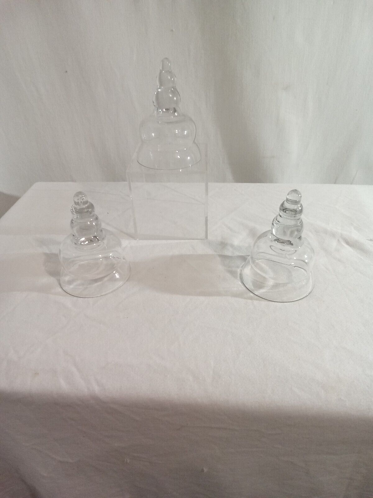 Antique 19th century hand blown glass Suction cup - Cupping glasses Set Of 3