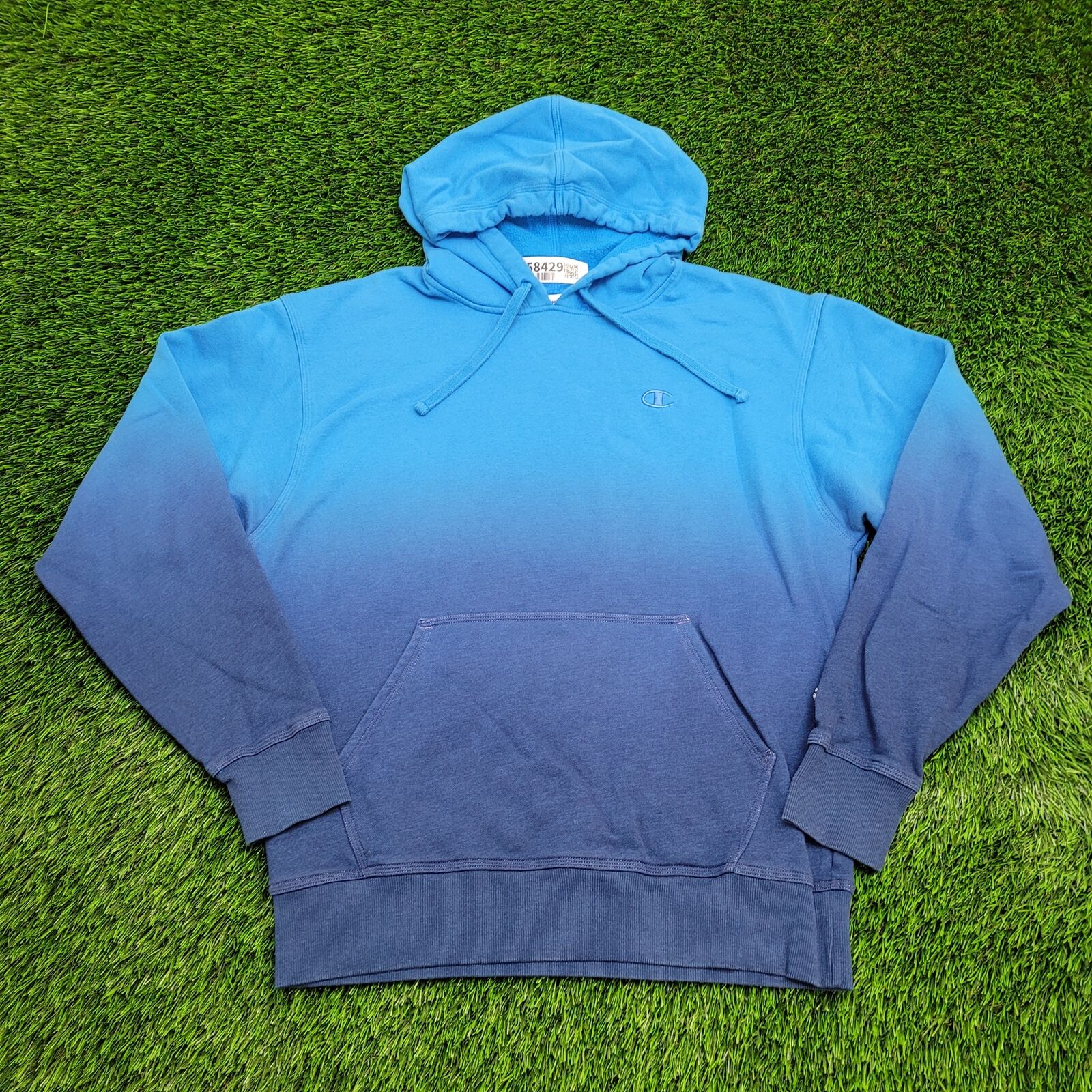 Champion Small Chest Logo Hoodie M-Short 21x26 Ombre Dip-Dyed Edgy-Style Classic