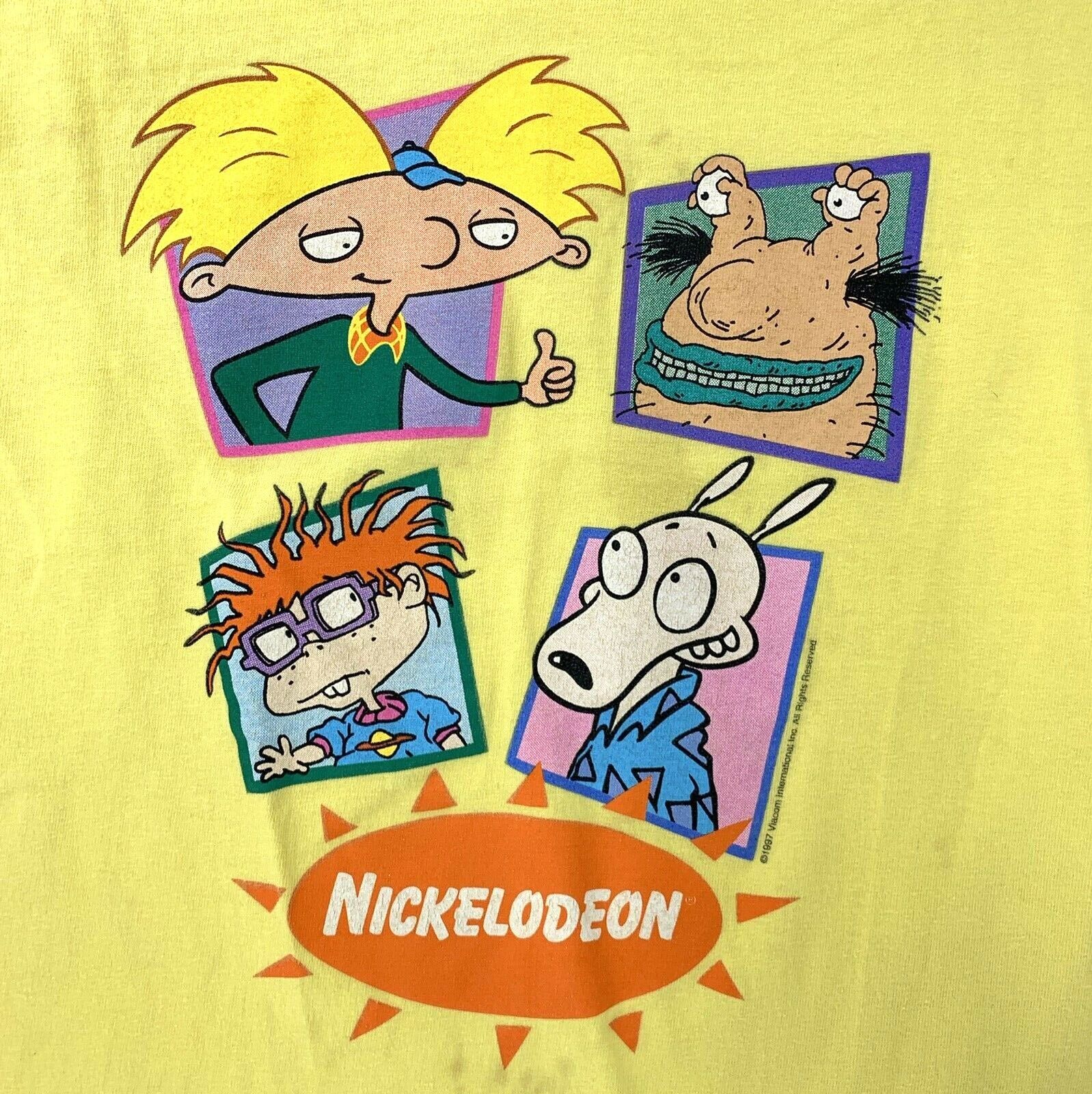 RARE Vintage Nickelodeon TV Promo Cartoon T-Shirt 1997 Rugrats Rocco Arnold Krum