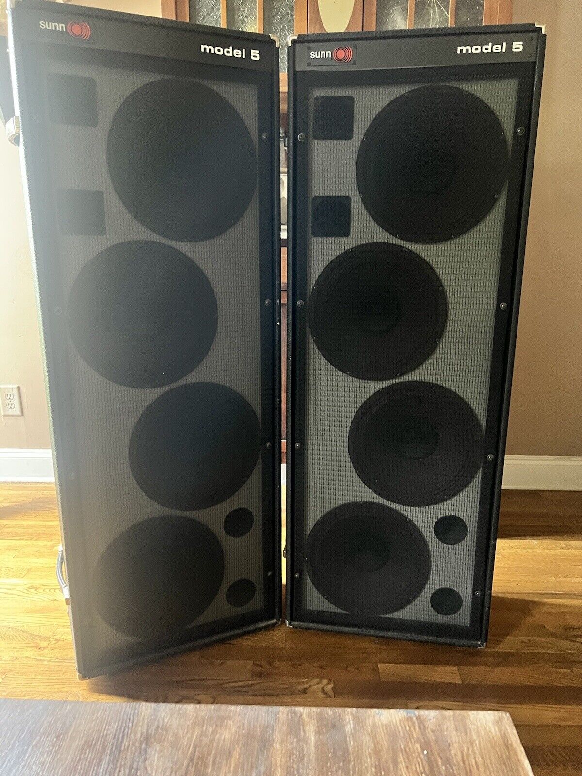 SUNN Model 5 PA SPEAKER TOWER Cabinets RARE 4x12 Pair Mint 1970s LOCAL PICKUP